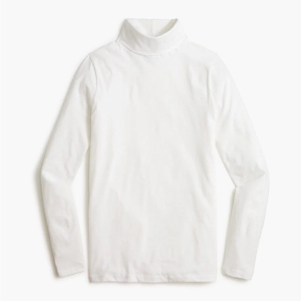 NWT J. Crew Women’s Plus Size 3X White Long Sleeve Tissue Turtleneck - Picture 1 of 11
